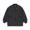 Women Scamp & Dude Kids Washed Black Organic Cotton Quilted Lightning Bolt Jacket