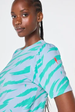 Women Scamp & Dude Light Blue with Green Graphic Tiger T-Shirt