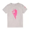 Women Scamp & Dude Light Grey with Neon Pink Bolt T-Shirt