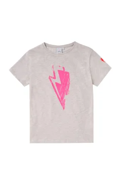 Women Scamp & Dude Light Grey with Neon Pink Bolt T-Shirt