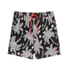 Women Scamp & Dude Men's Black with Off White Palm Spring Swim Shorts