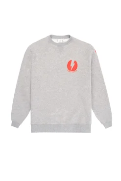 Scamp & Dude Men's Grey Marl Graphic Bolt Placement Sweatshirt