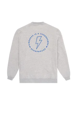 Scamp & Dude Men's Grey Marl Graphic Bolt Placement Sweatshirt