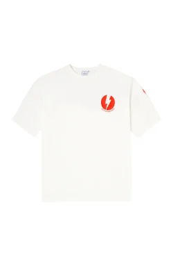 Women Scamp & Dude Men's White with Placement Bolt Graphics T-Shirt