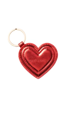 Women Scamp & Dude Metallic Red Heart Keyring