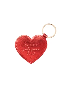 Women Scamp & Dude Metallic Red Heart Keyring