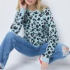 Women Scamp & Dude Mint with Black Leopard Classic Sweatshirt