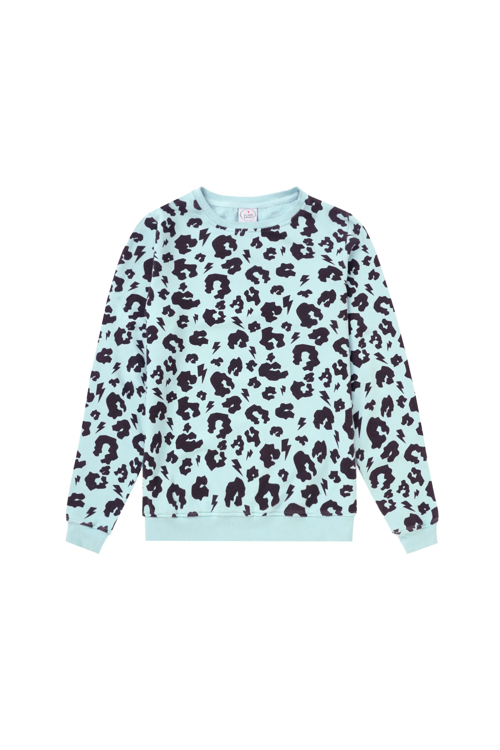Women Scamp & Dude Mint with Black Leopard Classic Sweatshirt