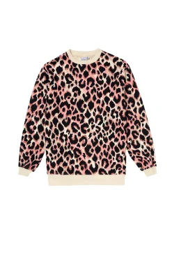Women Scamp & Dude Mixed Neutral with Black Shadow Leopard Oversized Sweatshirt