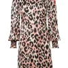 Women Scamp & Dude Mixed Neutral with Black Shadow Leopard Short Dress