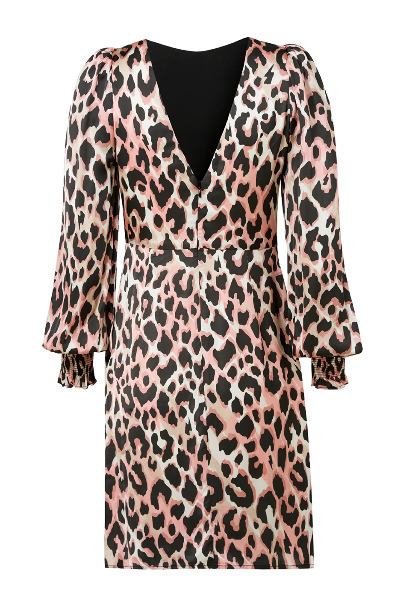Women Scamp & Dude Mixed Neutral with Black Shadow Leopard Short Dress