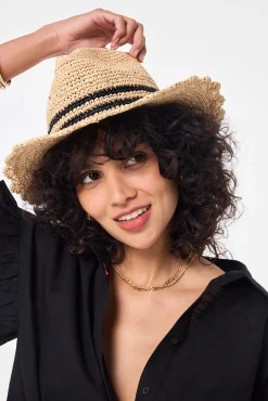 Women Scamp & Dude Natural with Black Stripe Straw Hat