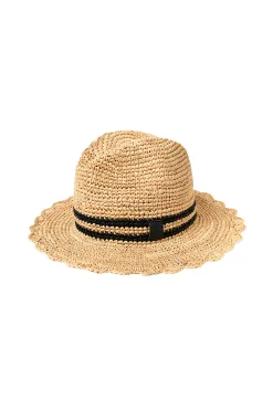 Women Scamp & Dude Natural with Black Stripe Straw Hat