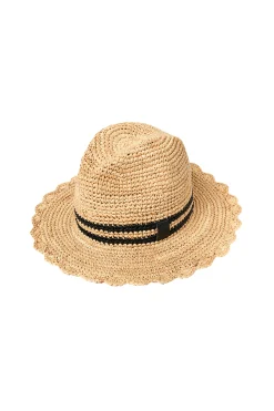 Women Scamp & Dude Natural with Black Stripe Straw Hat