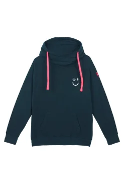 Women Scamp & Dude Navy Cowl Neck Hoodie
