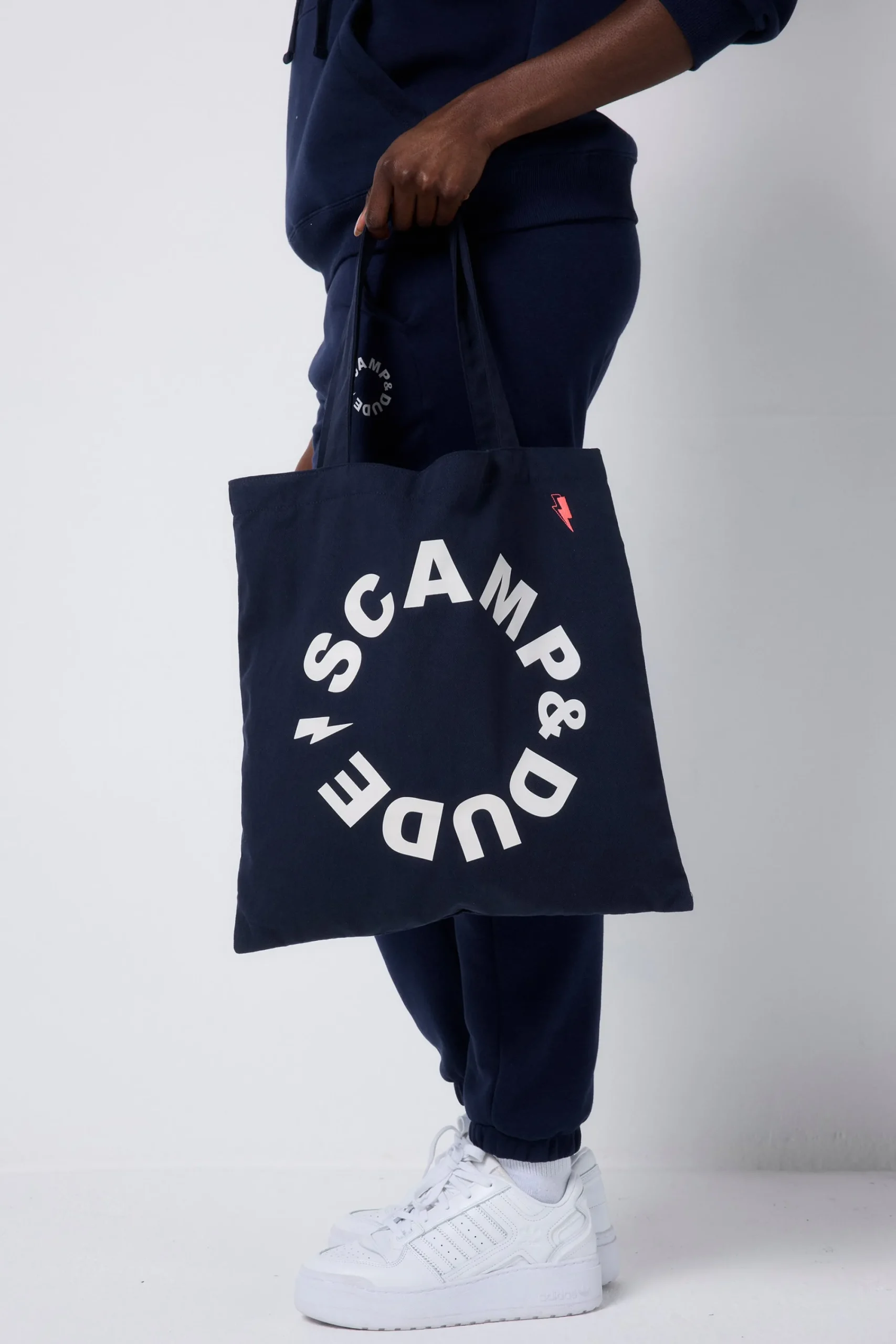 Women Scamp & Dude Navy Graphic Logo Tote Bag