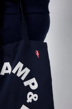 Women Scamp & Dude Navy Graphic Logo Tote Bag