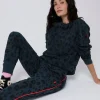 Women Scamp & Dude Navy Leopard Cosy Joggers