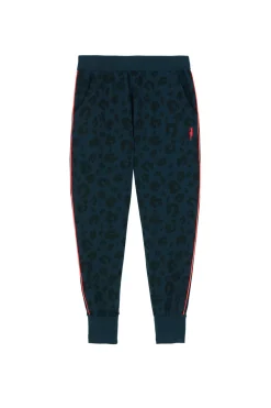 Women Scamp & Dude Navy Leopard Cosy Joggers