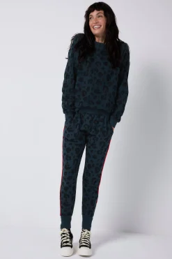 Women Scamp & Dude Navy Leopard Cosy Joggers