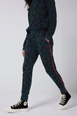 Women Scamp & Dude Navy Leopard Cosy Joggers