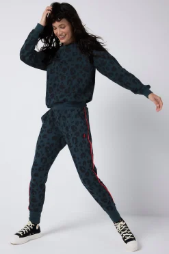 Women Scamp & Dude Navy Leopard Cosy Joggers
