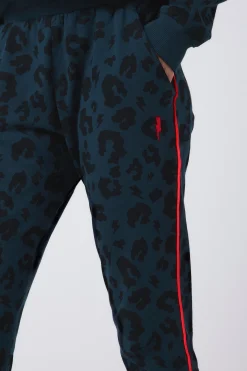 Women Scamp & Dude Navy Leopard Cosy Joggers