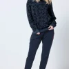 Women Scamp & Dude Navy Leopard Sweatshirt