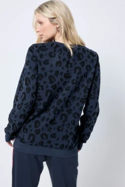 Women Scamp & Dude Navy Leopard Sweatshirt