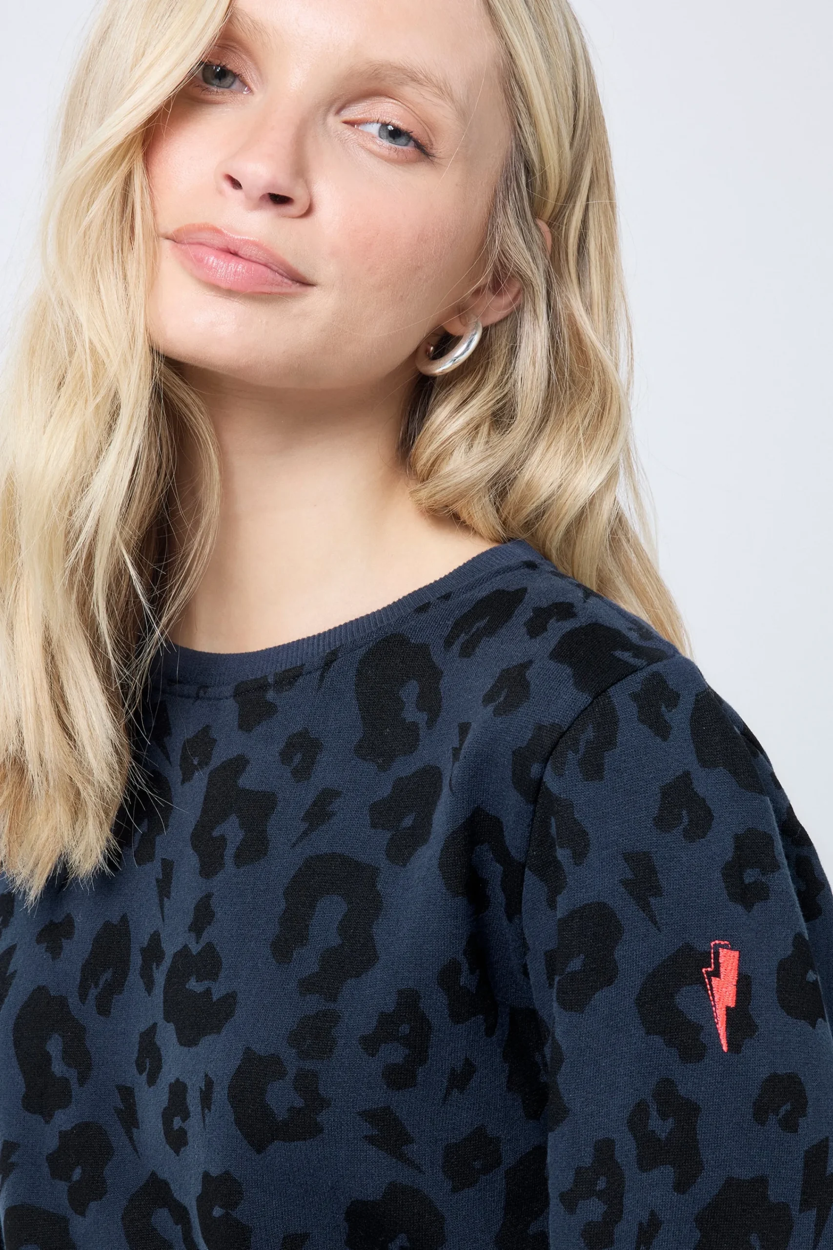 Women Scamp & Dude Navy Leopard Sweatshirt