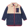 Women Scamp & Dude Navy Quilted Lightning Bolt with Borg Coat