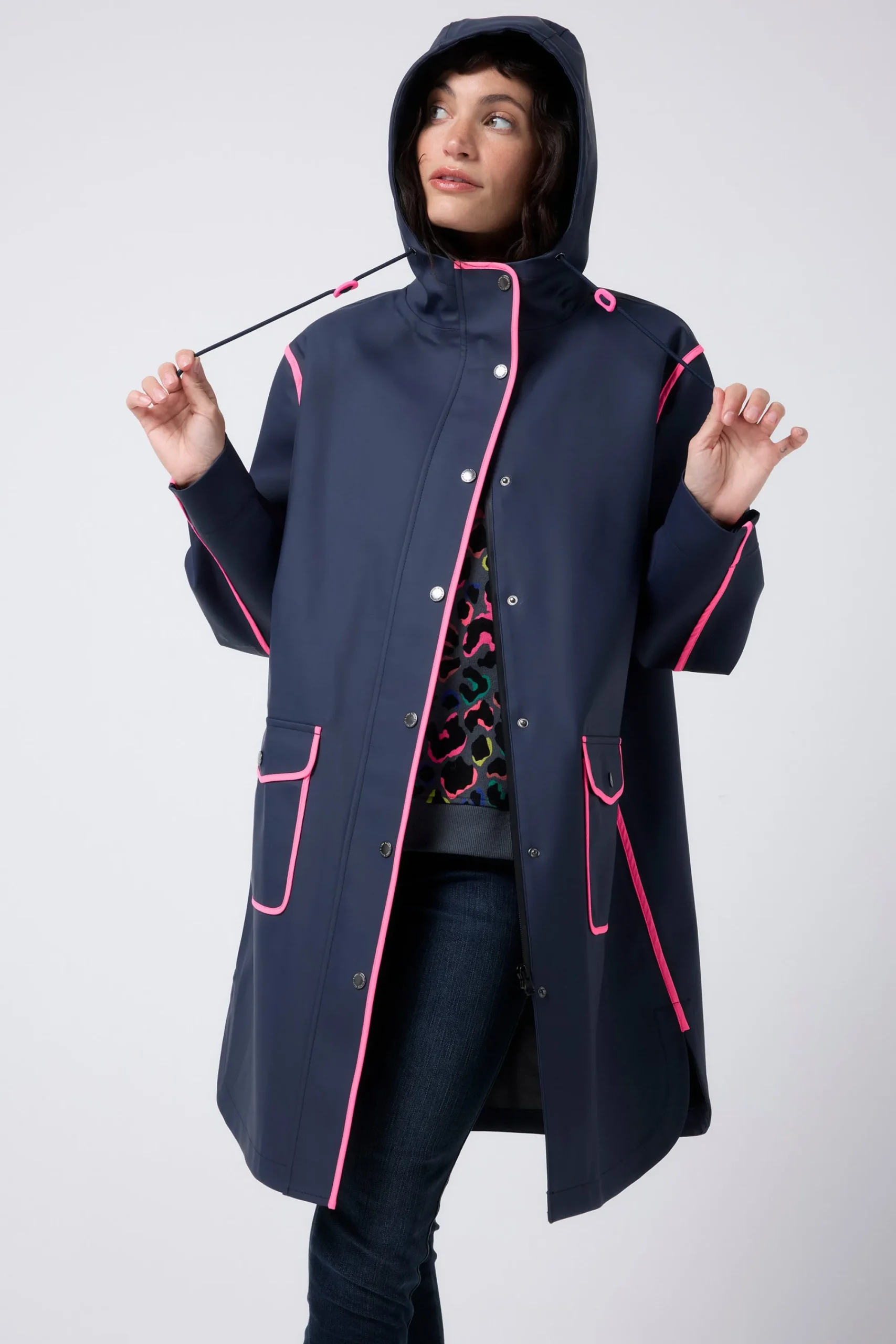 Women Scamp & Dude Navy Raincoat