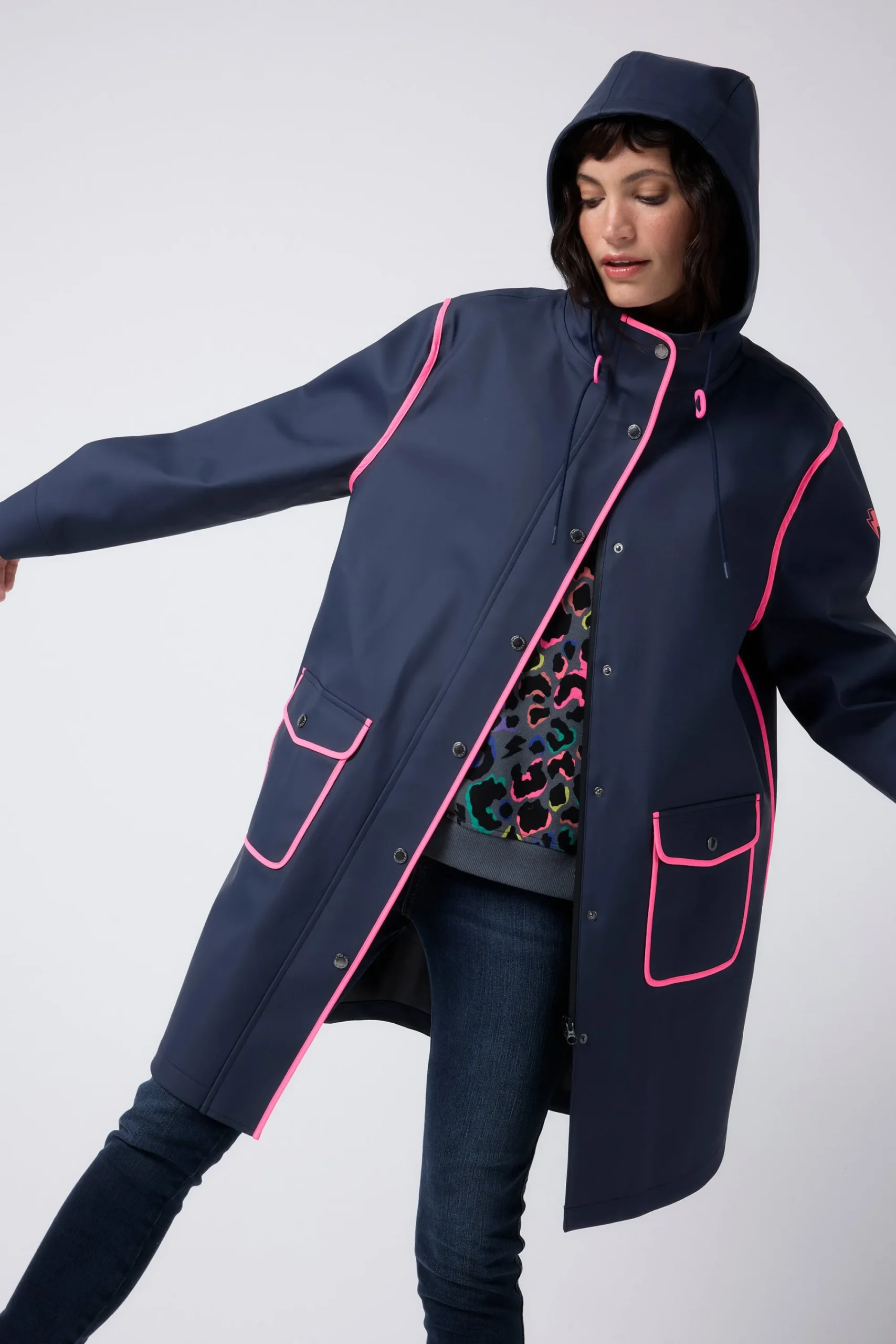 Women Scamp & Dude Navy Raincoat