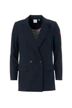 Women Scamp & Dude Navy Scallop Edge Blazer
