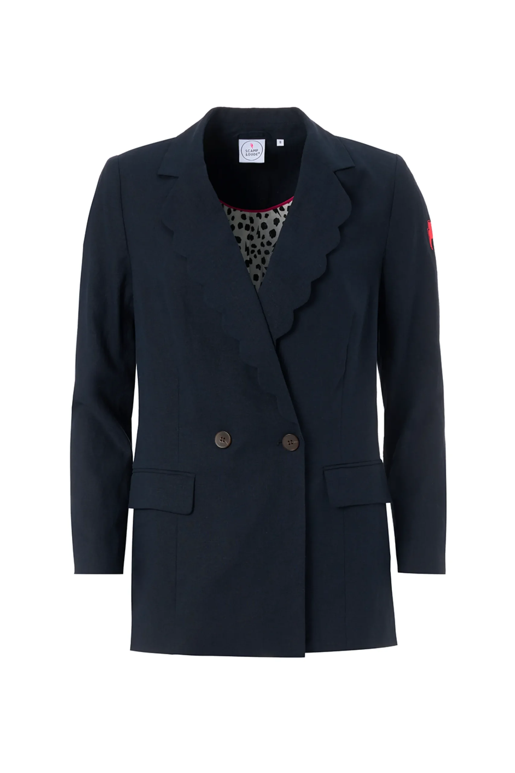 Women Scamp & Dude Navy Scallop Edge Blazer