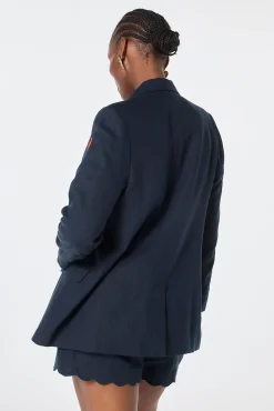 Women Scamp & Dude Navy Scallop Edge Blazer
