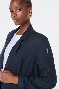 Women Scamp & Dude Navy Scallop Edge Blazer