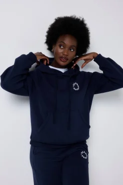 Women Scamp & Dude Navy Scamp & Dude Logo Relaxed Hoodie