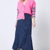 Women Scamp & Dude Navy with Black Rock and Roll Leopard High Low Hem Skirt