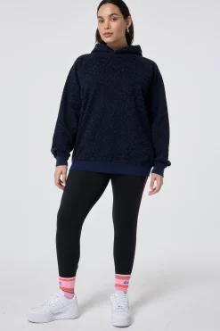 Women Scamp & Dude Navy with Black Rock and Roll Leopard Hoodie