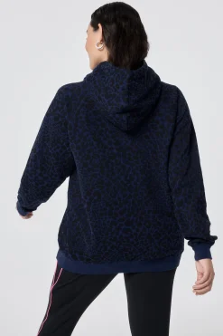 Women Scamp & Dude Navy with Black Rock and Roll Leopard Hoodie