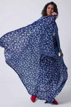 Women Scamp & Dude Navy with Blue Leopard Charity Super Scarf