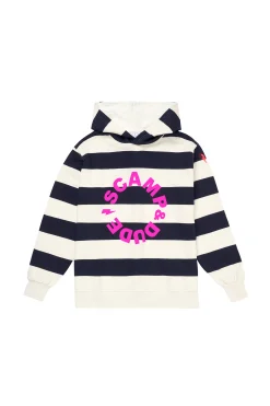Women Scamp & Dude Navy with Cream Stripe and Logo Hoodie