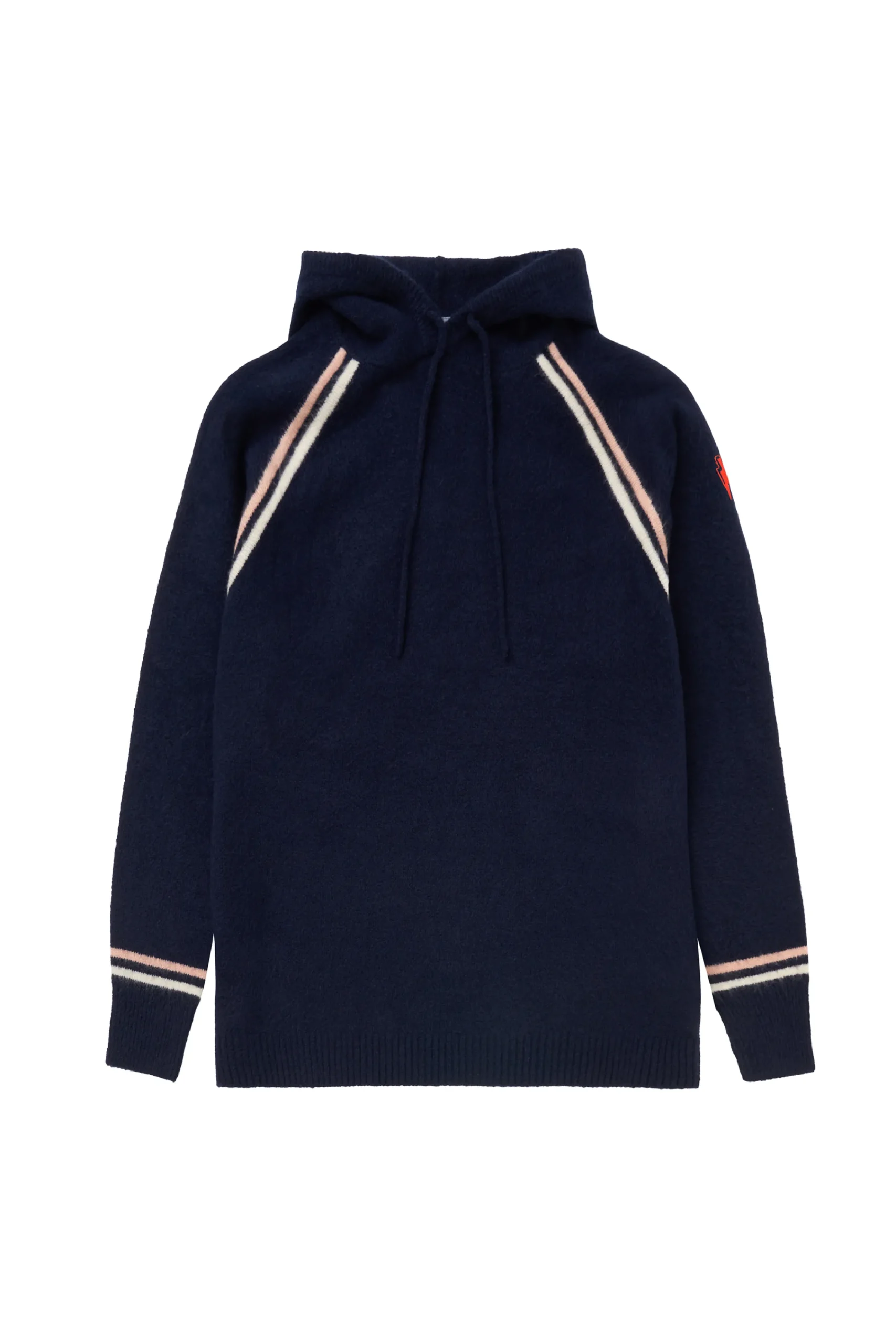 Women Scamp & Dude Navy with Ivory and Peach Stripe Knitted Lounge Wear Hoodie