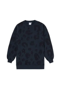 Women Scamp & Dude Navy with Navy Leopard Longline Sweatshirt