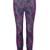Women Scamp & Dude Navy with Pink and Lilac Lightning Bolt Snake Print 7/8 Length Active Leggings
