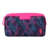 Women Scamp & Dude Navy with Pink and Lilac Lightning Bolt Snake Print Small Cosmetic Bag