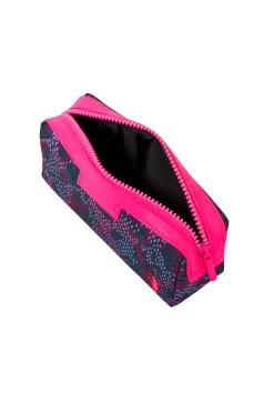 Women Scamp & Dude Navy with Pink and Lilac Lightning Bolt Snake Print Small Cosmetic Bag