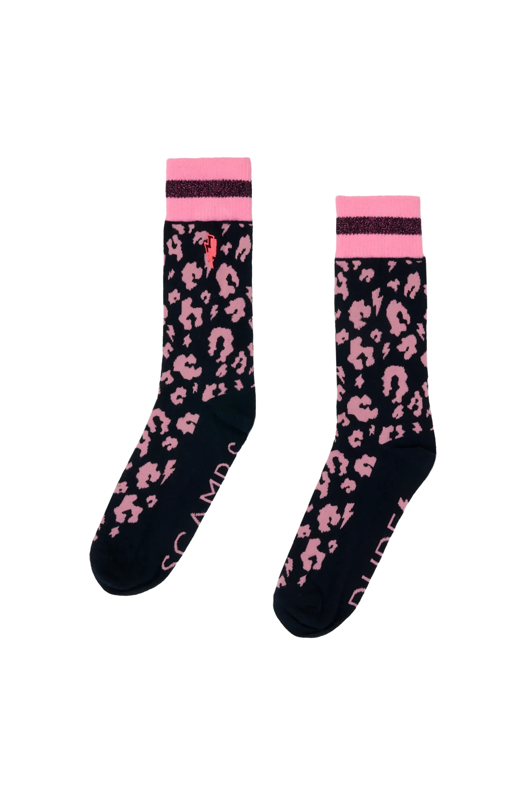 Women Scamp & Dude Navy with Pink Leopard Socks