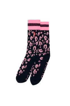 Women Scamp & Dude Navy with Pink Leopard Socks